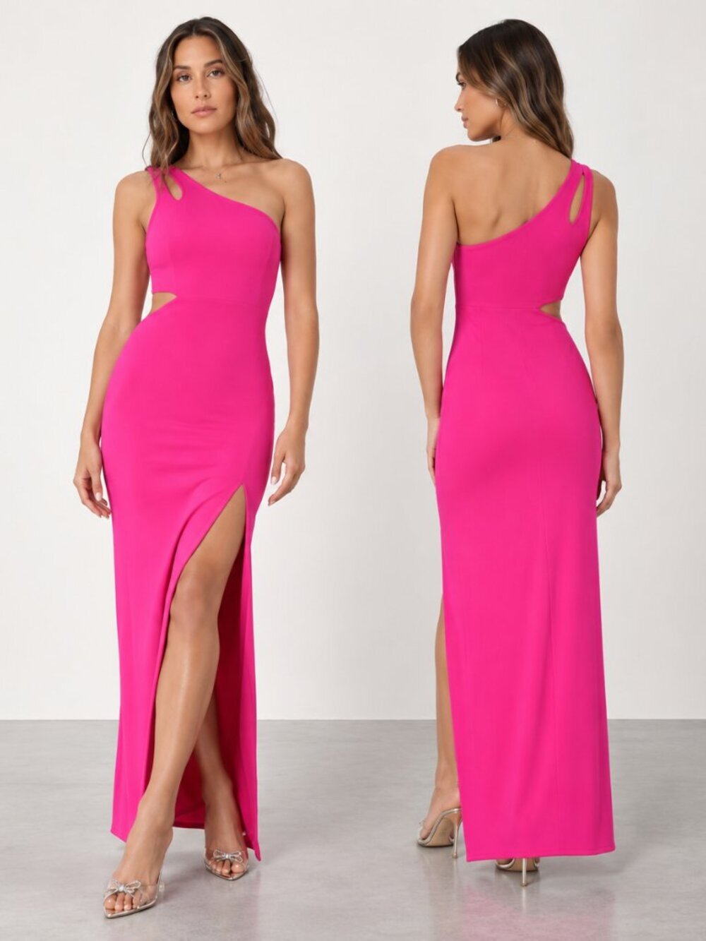 LULU's Sexy Prom Wedding Elegant Classy One Shoulder Mermaid Trumpet Gown